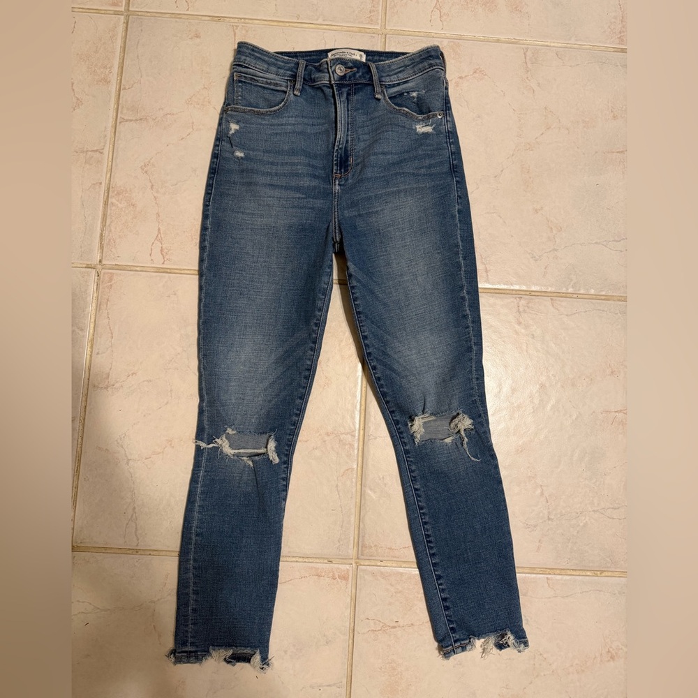 Abercrombie & Fitch curve love super skinny high rise ankle jeans